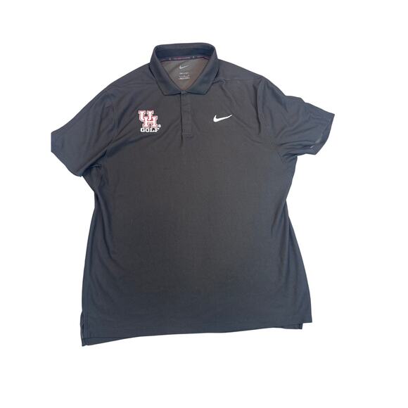 Nike University Of Houston Golf Polo Black Shirt Tiger Woods Size Large UH - Picture 1 of 9